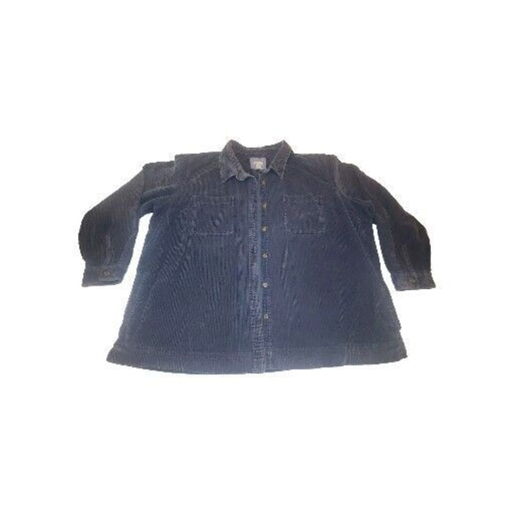 LL Bean Vintage Women's Corduroy Button-Down Top Shacket Layer Jacket Size 3X
